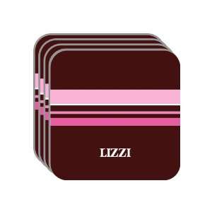 Personal Name Gift   LIZZI Set of 4 Mini Mousepad Coasters (pink 