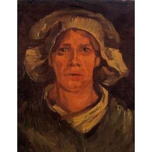 Oil Painting Head of a Peasant Woman With white Cap Vincent van Gogh