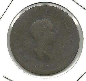 1806 GREAT BRITAIN HALF PENNY 205 YEAR OLD ENGLISH COIN  S650 