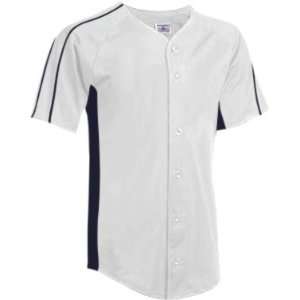 Fielders Choice Full Button Custom Baseball Jerseys 57 WHITE/NAVY A3XL