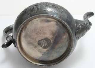 Antique 1800’S JA Babcock & Co Silver Plated Teapot Acorn Lid  