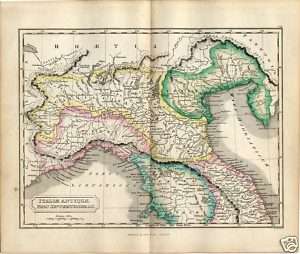 Rare Antique 1839 BUTLERs Map of Ancient North Italy  