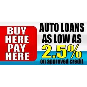  3x6 Vinyl Banner   Buy Here Pay Here Auto Loans 