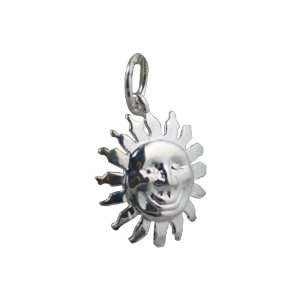 British Jewellery Workshops Silver 15mm face of the sun smile pendant 
