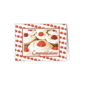  Congratulations Cupcakes Cherries Dessert Card Health 