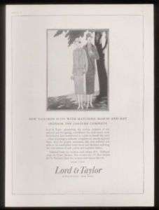 1925 womens suit fashion Lord & Taylor NYC vintage ad  