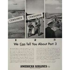 1942 Ad American Airlines Airplanes War Work WWII WW2 Aviation Air 
