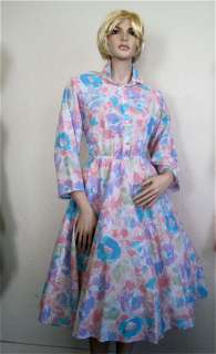 80S DOES 50S LUCY STYLE SHIRTMAKER FLORAL DRESS  