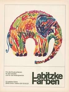 1960 Labitzke Farben  Swiss paints advertising AD  