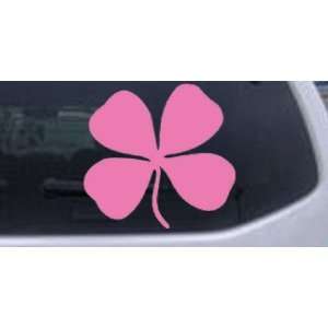 Four Leaf Clover Car Window Wall Laptop Decal Sticker    Pink 18in X 