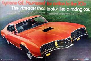   is an original, vintage print advertising for 1970 Mercury Cyclone GT