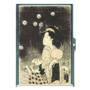 CATCHING FIREFLIES JAPANESE WOODBLOCK ID Holder, Cigarette Case or 