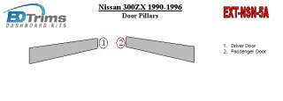 NISSAN 300ZX 90 91 92 93 94 95 96 REAL CHROME DOOR PILLARS 1990 1991 