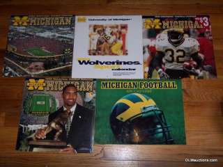 Lot Of 5 University Of Michigan Calendars 1991 1999 2000 2001 2002 