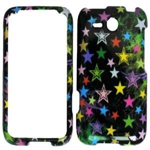  For HTC Freestyle F8181 Rainbow Star on Black Snap on 