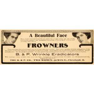  1905 Vintage Ad Frowners Wrinkle Remover Beauty Facial 