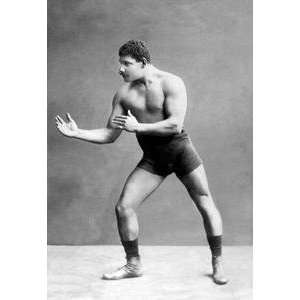  Vintage Art Wrestling Ready Stance   03640 0