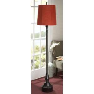  66 Contemporary Ribbed Base Floor Lamp with Tapered Shade 