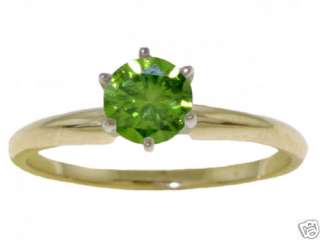   pages store categories genuine green diamond solitaire ring 14k yellow