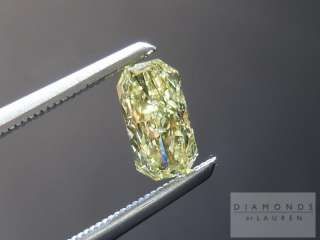 43ct Fancy Yellow SI2 Radiant Cut Cool Shape R4653 Diamonds by Lauren 