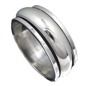  925 Silver PLAIN BAND Spinner Ring Size 9.5 Jewelry
