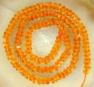 3x6mm Faceted Yellow Citrine Rondelle Beads 15  