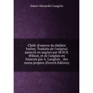   de langlais en francais par A. Langlois. . des noms propres (French