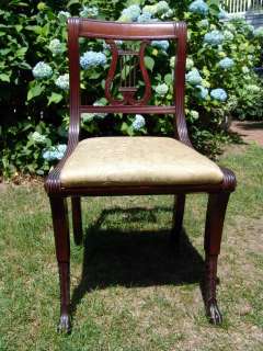 Duncan Phyfe pawfoot lyre back chair  