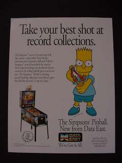 Simpsons Data East Pinball Flyer / Original Brochure  
