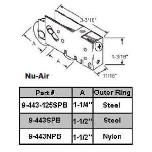   , Steel Wheel, 1 1/2 Diameter, 11/16 Wide Housing