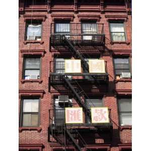 Classic Old Tenement Building with Fire Escapetown, Manhattan, New 