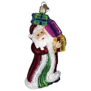  Old World Christmas Boxes of Joy Santa Glass Ornament 
