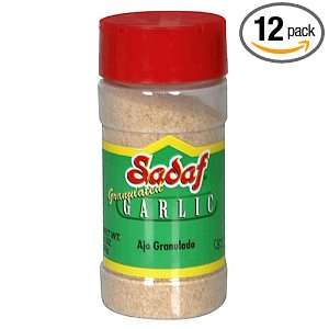 Sadaf Granulated Garlic, 3 Ounce Jars, (Pack of 12)  