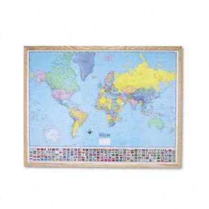  Heritage Full Color Laminated Political World Map   Dry 