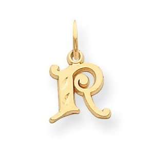  14k Initial R Charm   Measures 16.9x10.2mm   JewelryWeb Jewelry