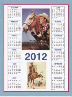 MOVIE COWBOY ROY ROGERS AND TRIGGER HORSE CALENDAR MAGNET 2012  