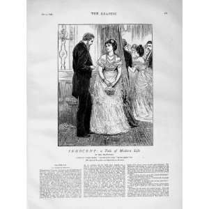   1873 Illustration Story Innocent Wedding Scene Print