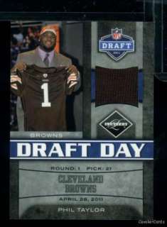 Z6) 2011 Limited PHIL TAYLOR Jersey Draft Day 38/100 BROWNS  