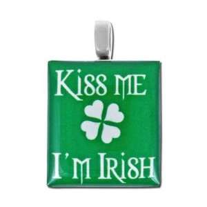  19mm Kiss Me Im Irish Scrabble® Tile Pendant Arts 