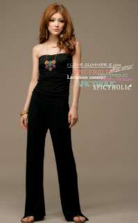 45VK1180518 Black Stretchy Jersey OVERALL Jumpsuit XS / S / M  