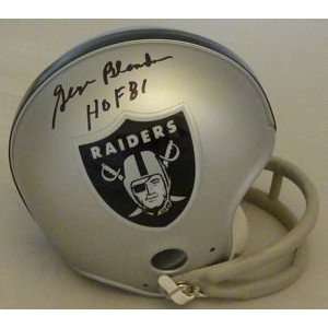  George Blanda Autographed Mini Helmet   Oakland throwback 