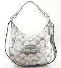 COACH 19340 Kristin PLATINUM Multi Embellished Signature HOBO Handbag 