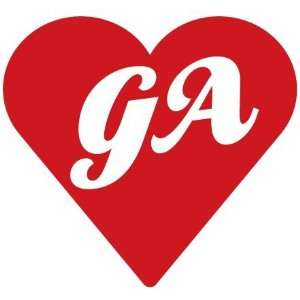  Georgia State Abbreviation GA Heart   Decal / Sticker 