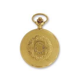 Jacques du Manoir Shield Gold Brass Case Pocket Watch  