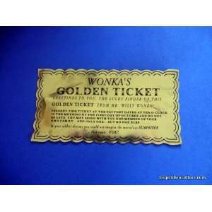  Willy Wonka Inspired Original Movie Golden Ticket Replica 