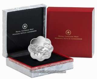 Canada 2012 Year of Dragon $15 Silver Proof LOTUS Shape  