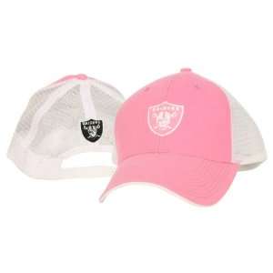  Oakland Raiders Womens Pink Trucker Style Adjustable Hat 