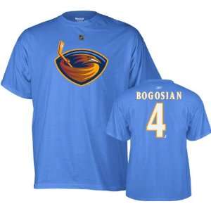 Zach Bogosian Light Blue Reebok Name and Number Atlanta Thrashers T 