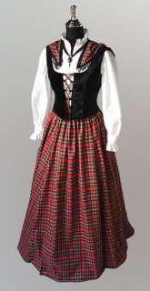 Medieval Scottish Tartan Costume Dress Women Size XL  