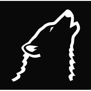 Wolf Howling Die Cut Decal Vinyl Sticker  5.5 White